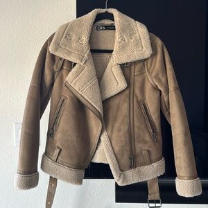 Zara Faux Shearling Lined Jacket